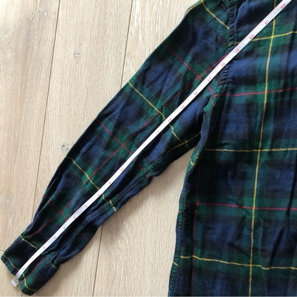 Uniqlo Plaid Flannel Button Up Shirt in Navy & Green Size S - Picture 10 of 11